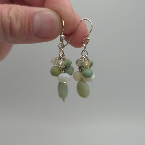 Jewelry - Sterling Silver Various Green Stone Earrings A472